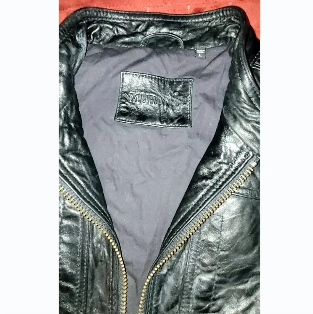 Murano Lambskin Leather Jacket Men's Large Like New - Picture 8 of 10